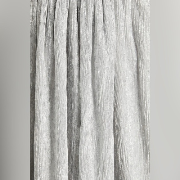 IRO Louxor Gathered Metallic Knitted Silver Mini Dress Size 34 VGUC - Picture 5 of 12